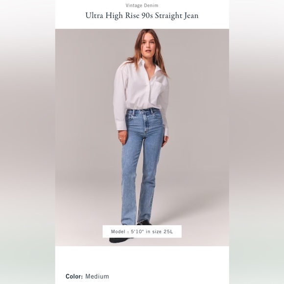 Abercrombie and fitch ultra high rise 90s straight jeans - Picture 1 of 1